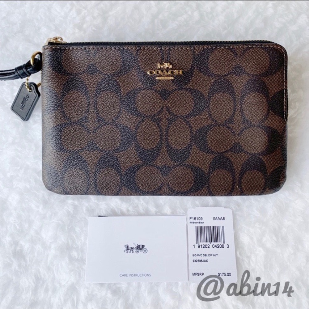 NWT Coach (LARGER SIZE) Double Zip Wallet/Wristlet - Picture 4 of 10